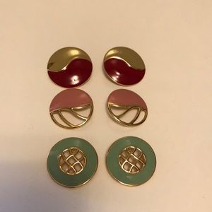 Set of 3 Monet earrings